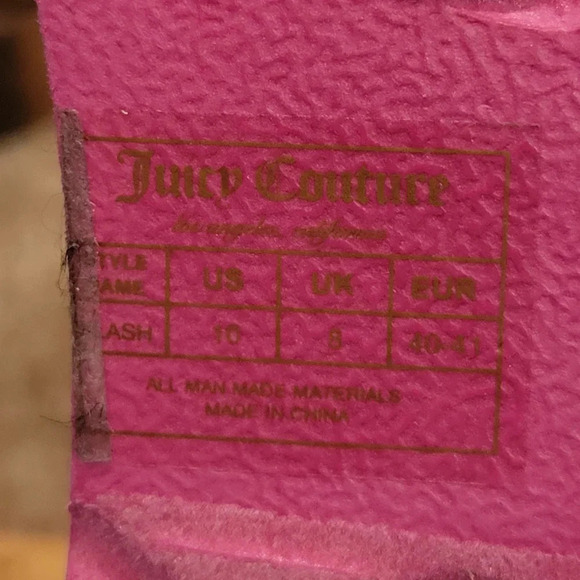 JUICY COUTURE Klash Faux Fur Lined PVC Shell Boots Hot Pink Sz 10 - Picture 9 of 10